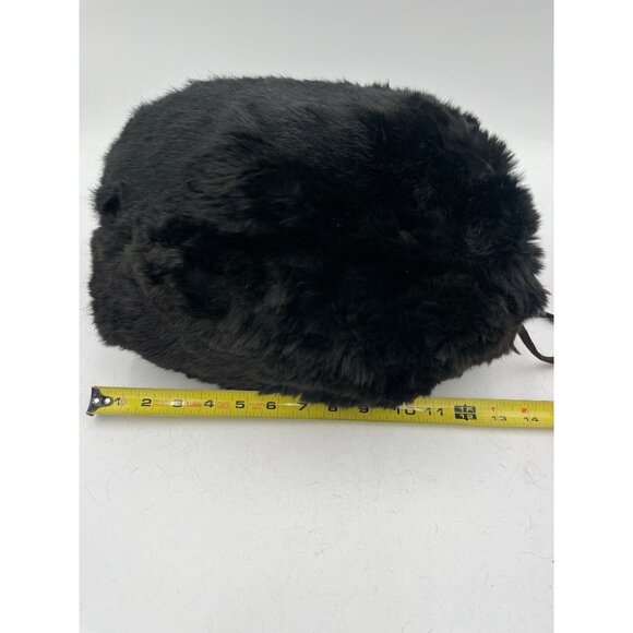 Vintage Black Fur Hand Muff Drawstring Victorian - Picture 2 of 6